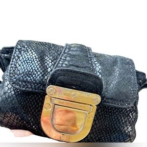 Michael Kors Charlton black patent leather crossbody handbag